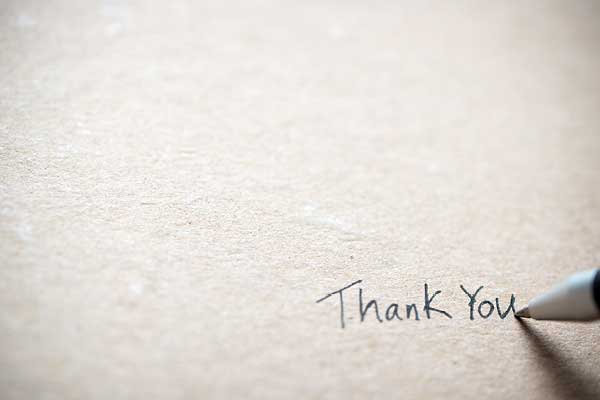 Pen writing Thank You