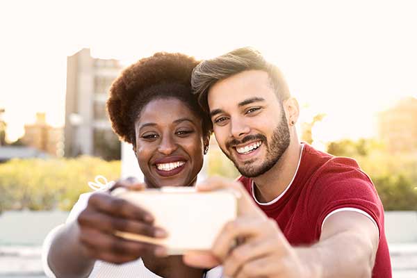 Couple taking selfie